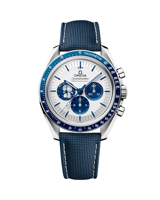 RELÓGIO OMEGA SPEEDMASTER SERIE DE ANIVERSARIO SNOOPY 50 TH (LINHA PREMIUM)