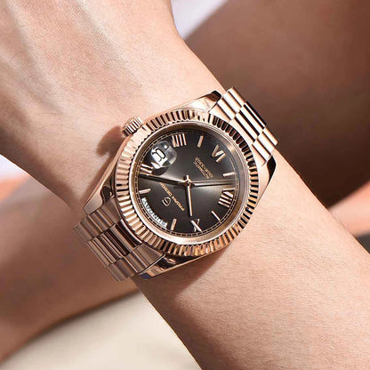 RELÓGIO PAGANI DESIGN DATEJUST GOLDENSILVER
