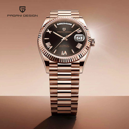 RELÓGIO PAGANI DESIGN DATEJUST GOLDENSILVER