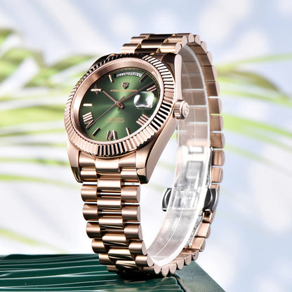 RELÓGIO PAGANI DESIGN DATEJUST GOLDENSILVER